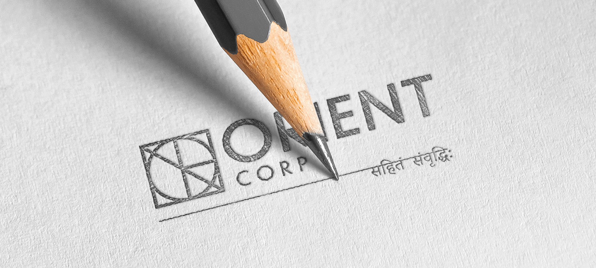 Orient Corp geometric monogram concept sketch