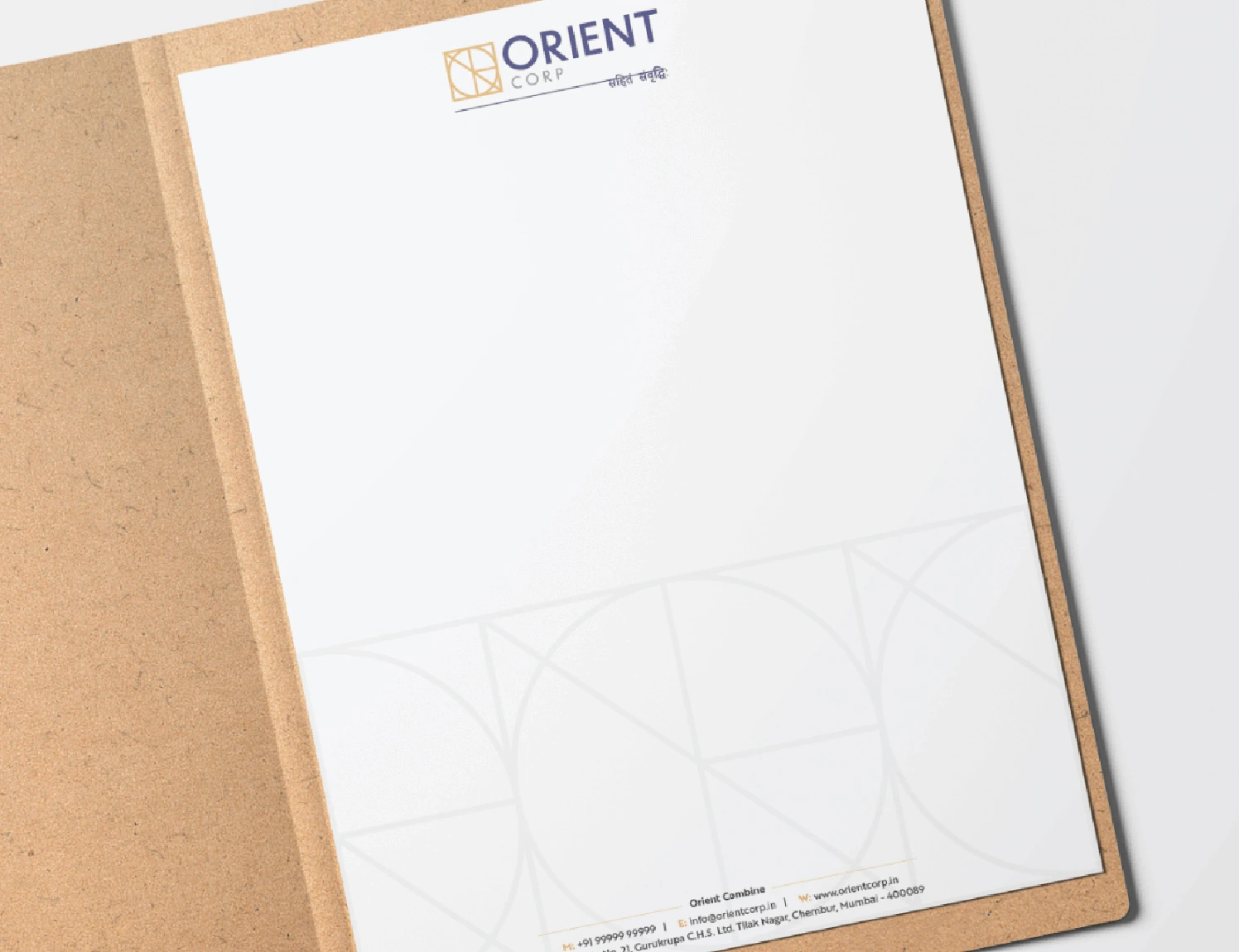 Orient Corp letterhead design